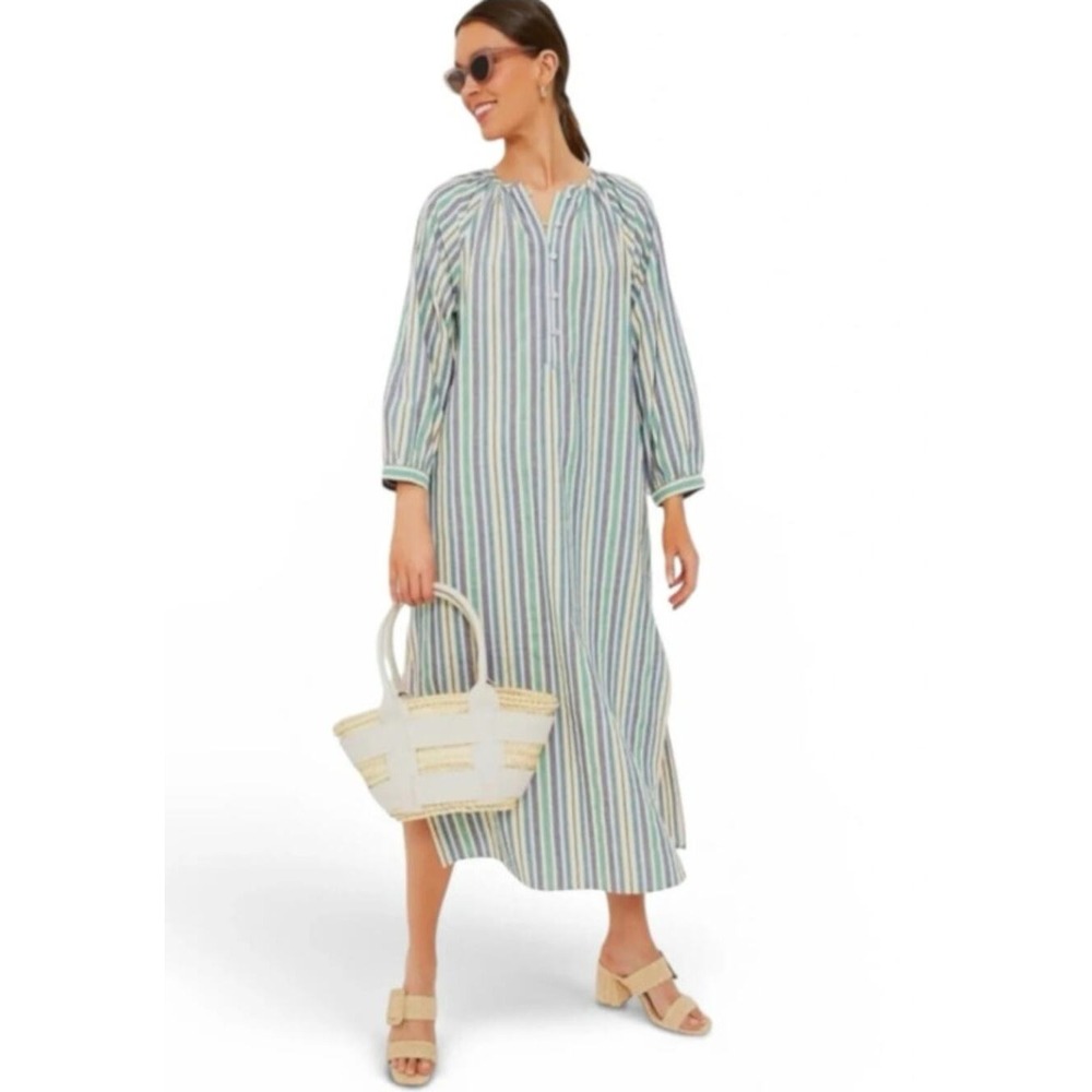 Tuckernuck Pomander Place Heidi Maxi Dress Stripe Kaftan Resort Wear Size Large
